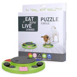 Ät Långsamt Lev Längre Pussel CIRCLE Aktivitetsspel för hunden